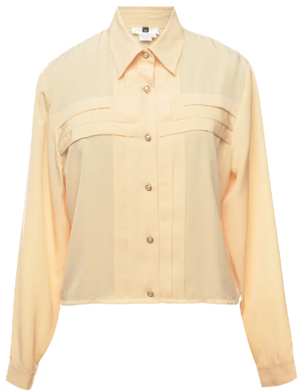 Pale Yellow Cropped Blouse - L