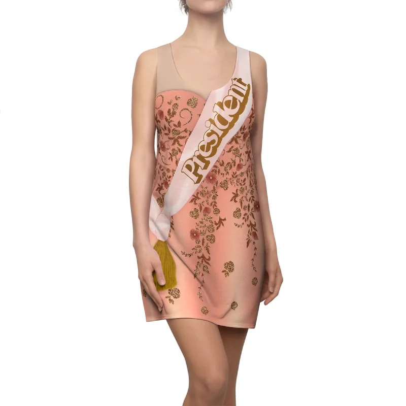 President Sash Pink Rose Gold Dress, Doll Movie Costume