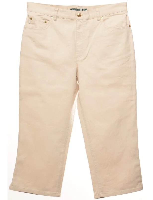 Ralph Lauren Cream Cropped Jeans - W34 L21