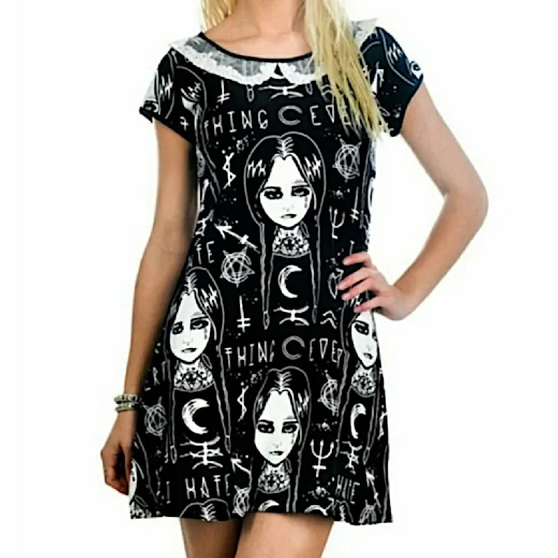 Rat Baby Gothic Occult Dress – “I Hate Everything” Wednesday Addams Inspired