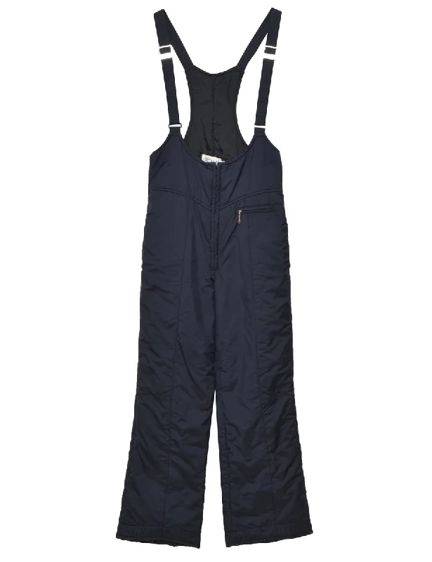 Relaxed Fit Navy Ski Salopettes - L