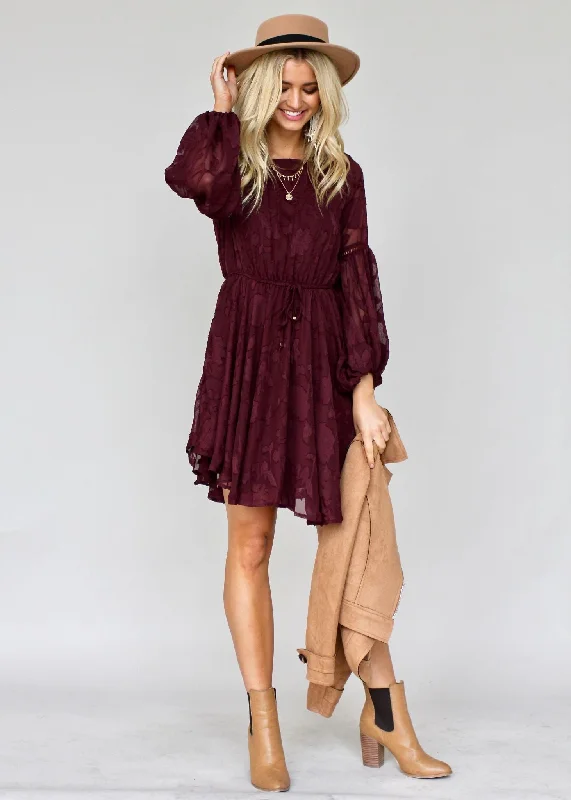 Rosita Swing Dress - Wine