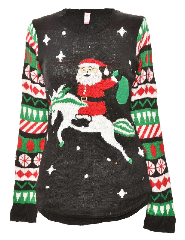 Santa Claus Knit Christmas Jumper - XL