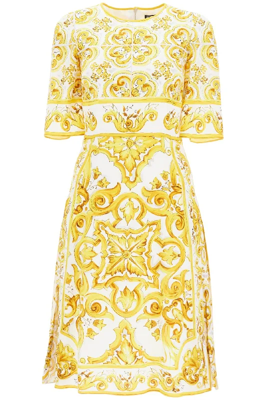 DOLCE & GABBANA 'stretch silk dress with maiolica