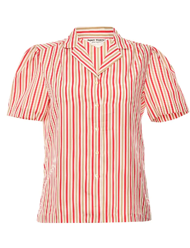 Striped Red Blouse - M