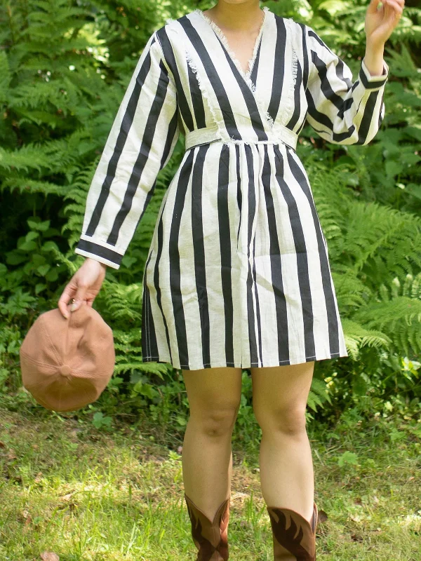 Stripes Hawai Shift Dress Black