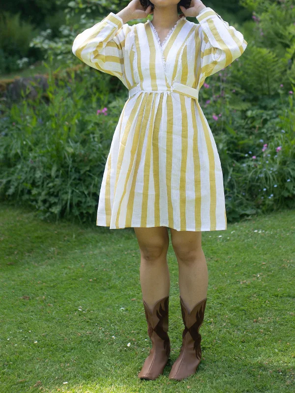 Stripes Hawai Shift Dress Yellow