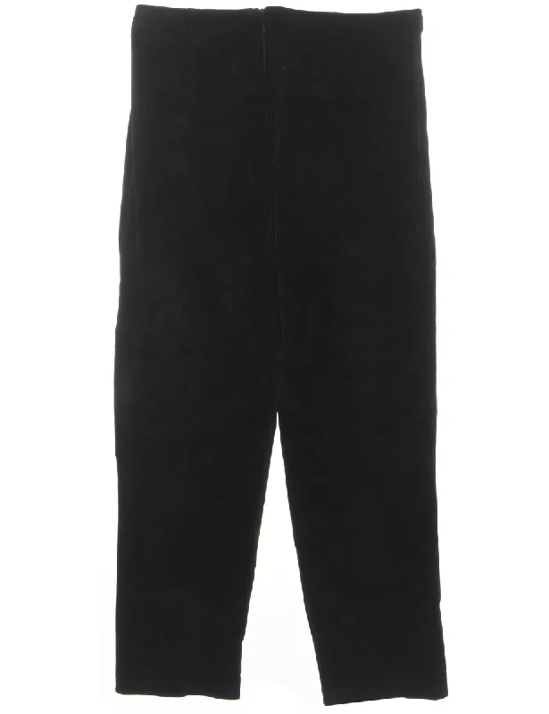 Suede Black Tapered Trousers - W31 L28