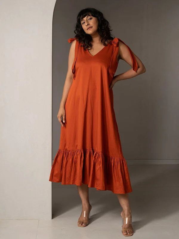 Terra Tie Dress Orange