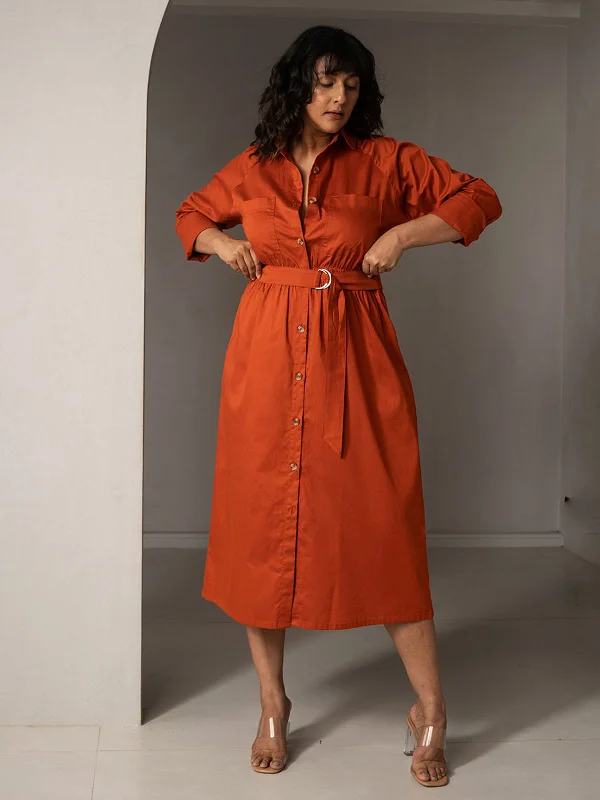 Terra Trench Dress Orange