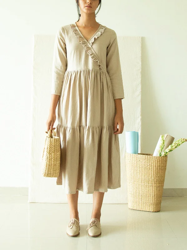 Three Tier Dress Beige