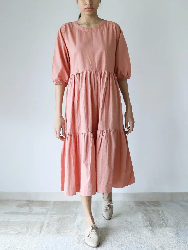 Three Tier Dress Coral