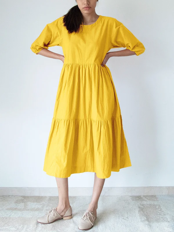 Three Tier Dress Yellow