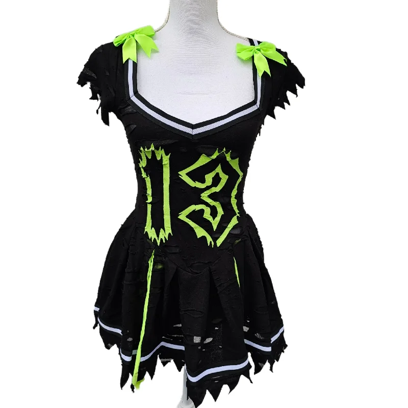 Trickz N Treatz Distressed Z-O-M-B-I-E Cheerleader Costume | Gothic Halloween Look