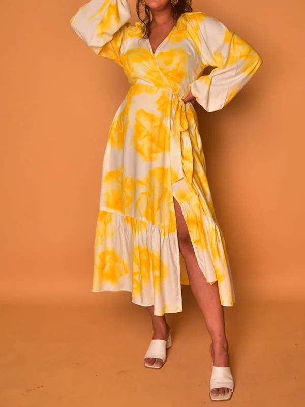 Viva Wrap Dress Yellow