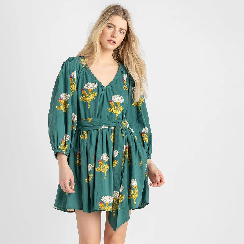 Womens Esperanza Dress - Emerald Marigold