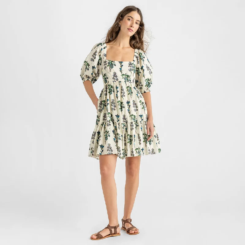 Womens Melissa Dress - Blue Botanical