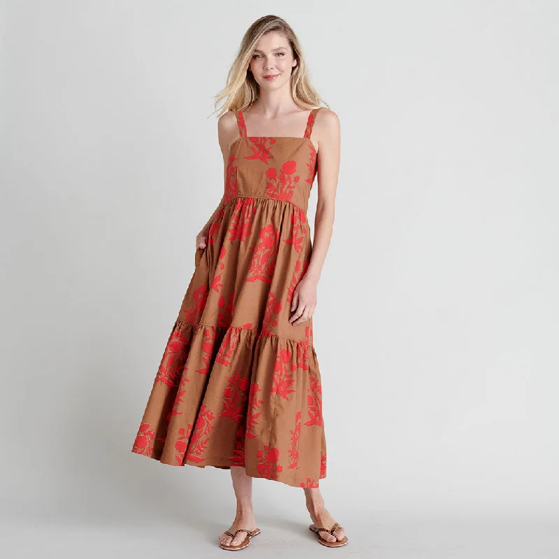 Womens Sierra Dress - Latte Botanical