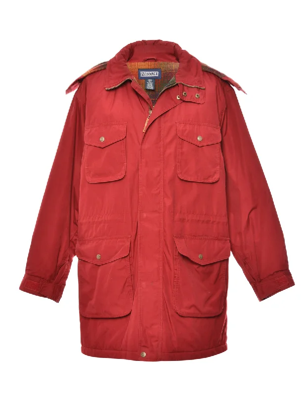 Zip Front Red Coat - M