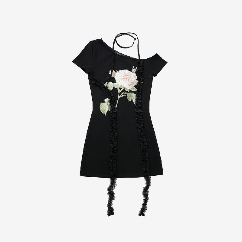 [ELFELFELF ARCHIVES] SS 24 LACE LINED DRESS (BLACK)