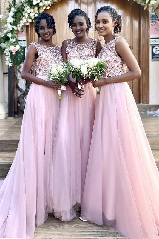 Sparkly Beaded Long Tulle Corset Bridesmaid Corset Prom Dress outfits