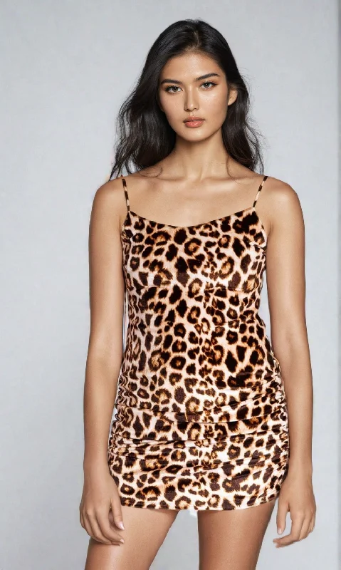 Animal-Print Short Bodycon Party Dress 3654