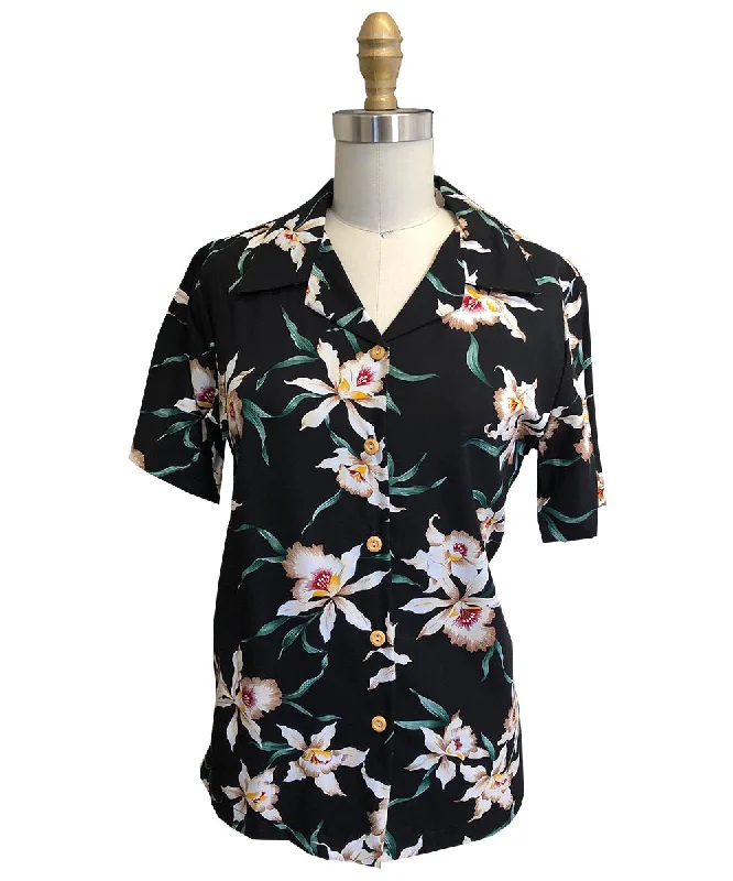 Women's Star Orchid Black Camp Shirt