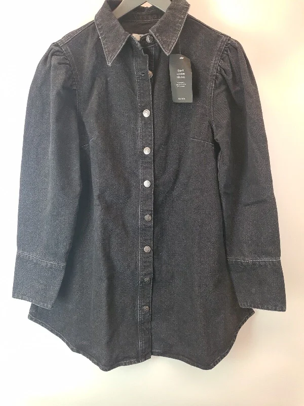 NA-KD Black Denim Shirt Dress Size UK 8 **** V92