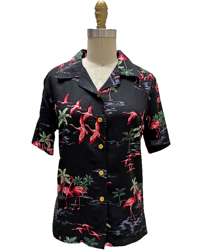 Women's Fine Flamingos Midnight Camp Shirt