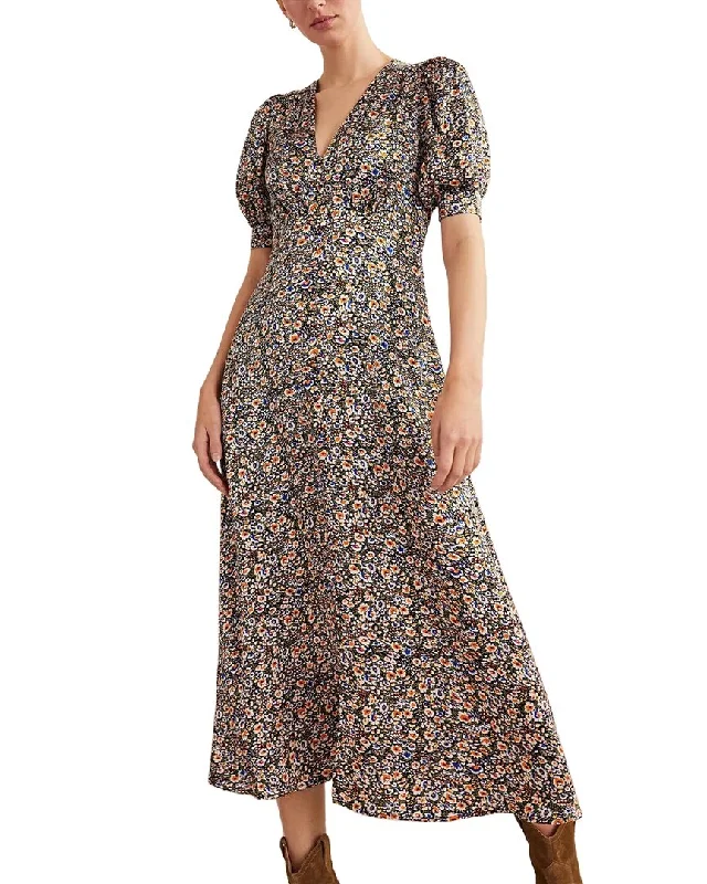 Boden Satin Midi Tea Dress